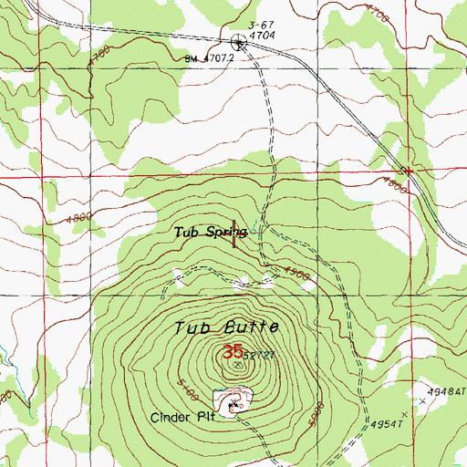 Topographic Map of Tub Spring, OR