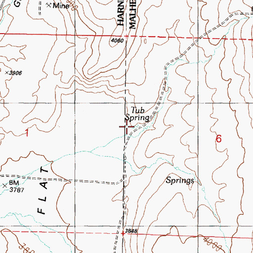 Topographic Map of Tub Spring, OR