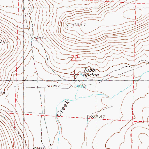 Topographic Map of Tubb Spring, OR