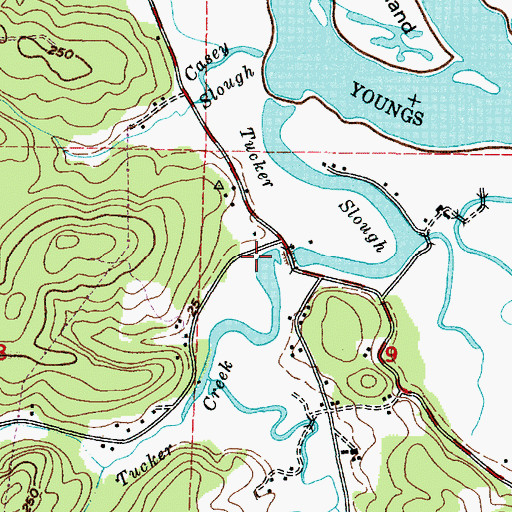 Topographic Map of Tucker Creek, OR
