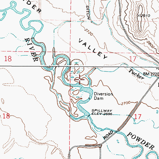 Topographic Map of Tucker Creek, OR