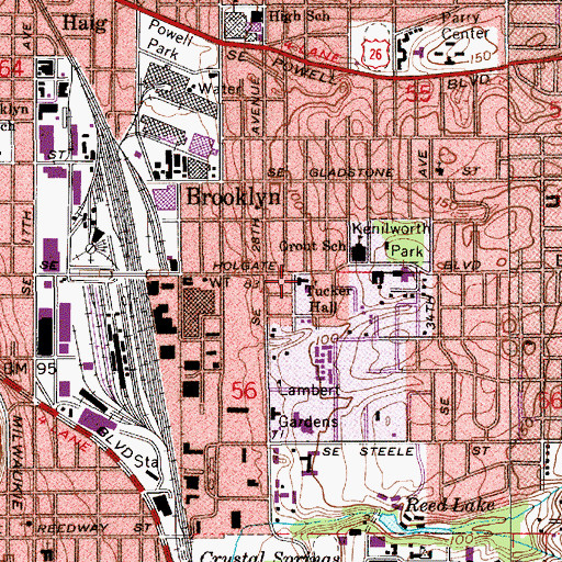 Topographic Map of Tucker Maxon Oral School, OR