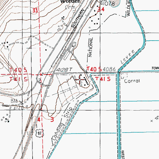 Topographic Map of Tulana Farms, OR