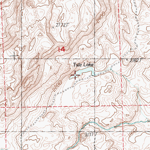 Topographic Map of Tule Lake, OR