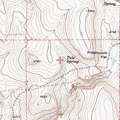Topographic Map of Tule Spring, OR