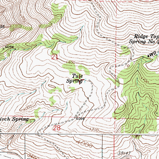 Topographic Map of Tule Spring, OR