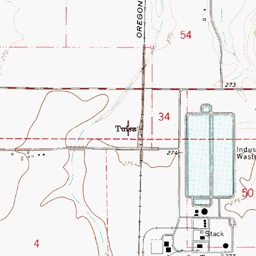 Topographic Map of Tulsa, OR