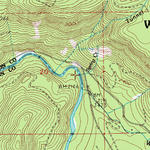 Topographic Map of Tunnel Creek, OR