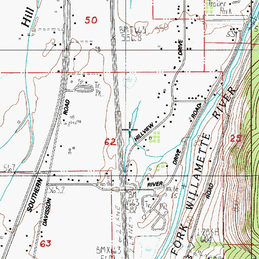 Topographic Map of Tunnel Millrace, OR