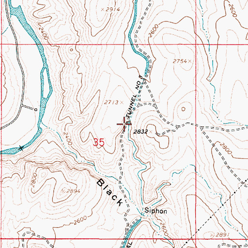 Topographic Map of Tunnel Number 3, OR