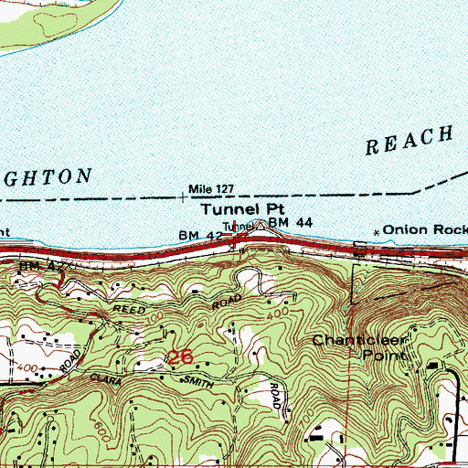 Topographic Map of Tunnel Point, OR