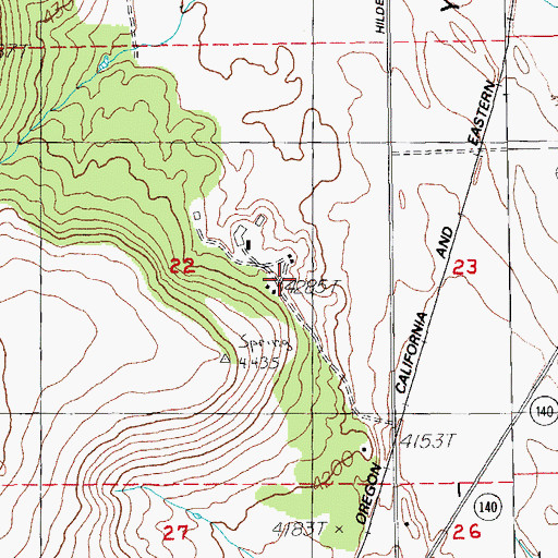 Topographic Map of Tunnel Spring, OR
