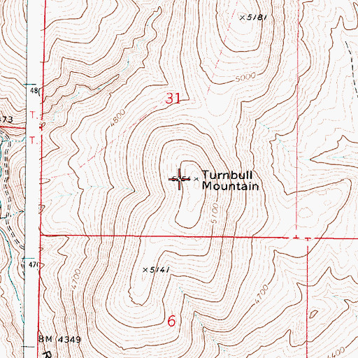 Topographic Map of Turnbull Mountain, OR