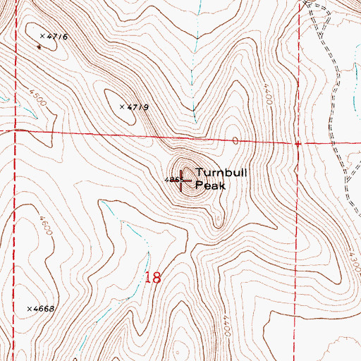 Topographic Map of Turnbull Peak, OR