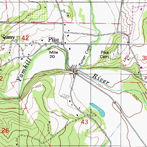 Topographic Map of Turner Creek, OR