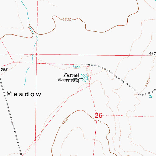 Topographic Map of Turner Reservoir, OR