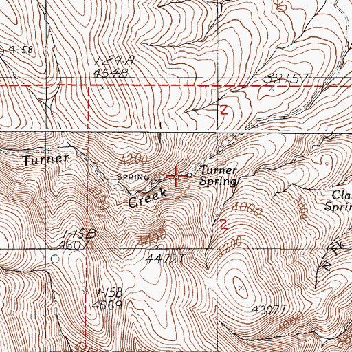 Topographic Map of Turner Spring, OR