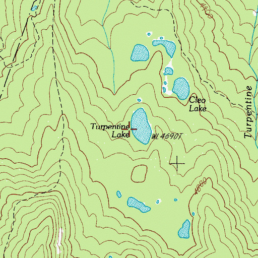 Topographic Map of Turpentine Lake, OR