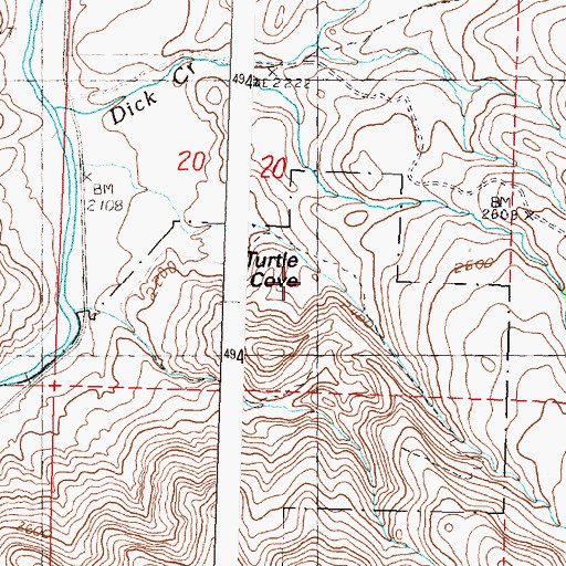 Topographic Map of Turtle Cove, OR