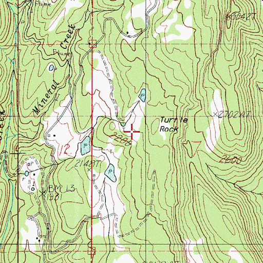 Topographic Map of Turtle Rock, OR