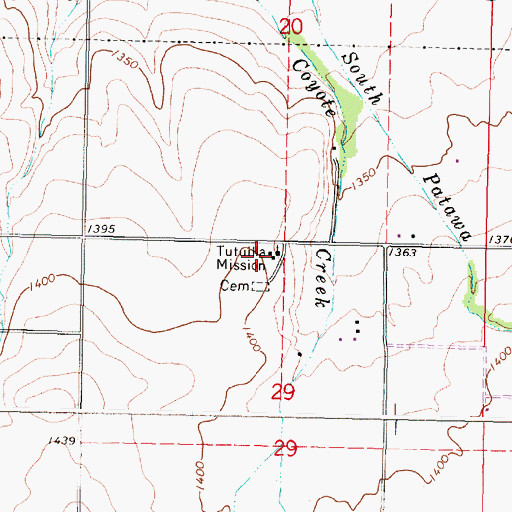 Topographic Map of Tutuilla Mission, OR