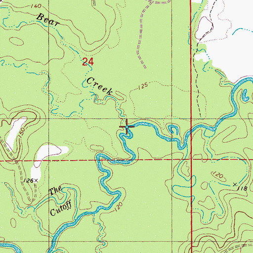 Topographic Map of Bear Creek, AL