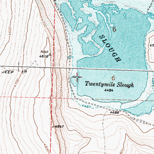 Topographic Map of Twentymile Slough, OR