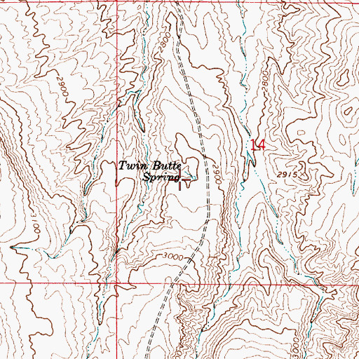 Topographic Map of Twin Butte Spring, OR