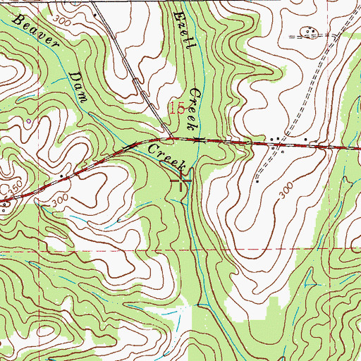 Topographic Map of Beaverdam Creek, AL