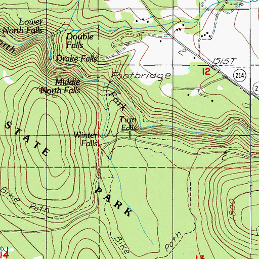 Topographic Map of Twin Falls, OR