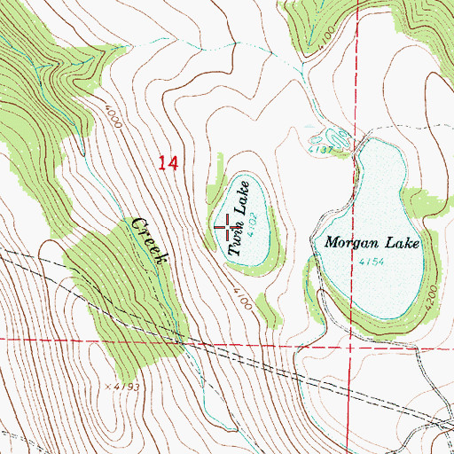 Topographic Map of Twin Lake, OR