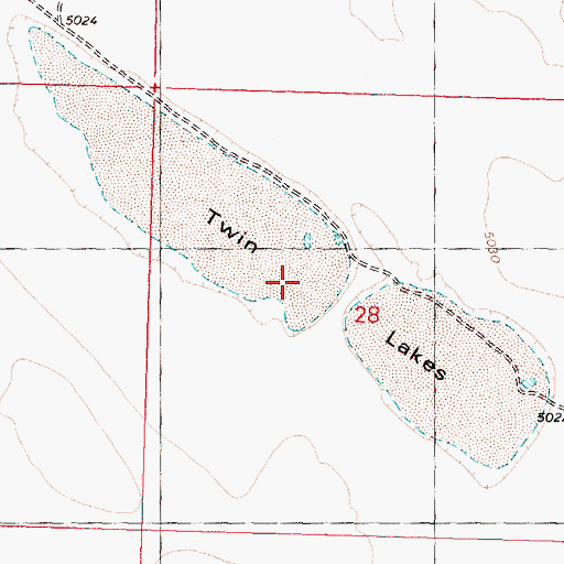 Topographic Map of Twin Lakes, OR