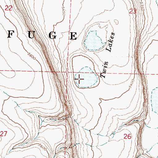 Topographic Map of Twin Lakes, OR