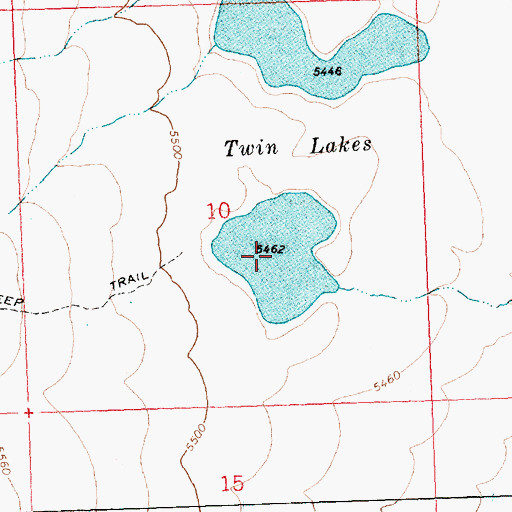 Topographic Map of Twin Lakes, OR