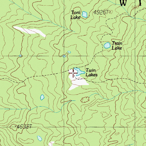 Topographic Map of Twin Lakes, OR