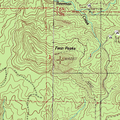 Topographic Map of Twin Peaks, OR