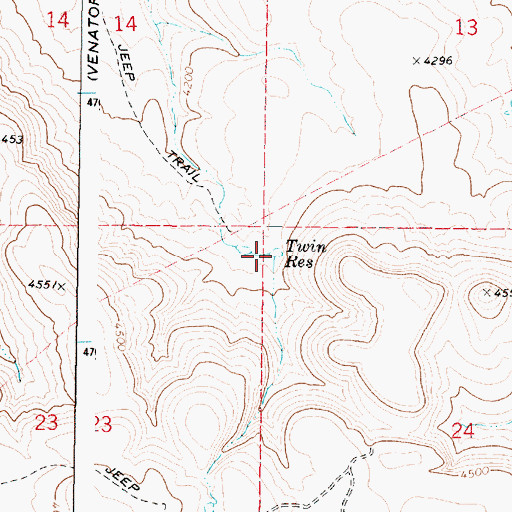 Topographic Map of Twin Reservoir, OR