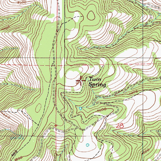Topographic Map of Twin Spring, OR