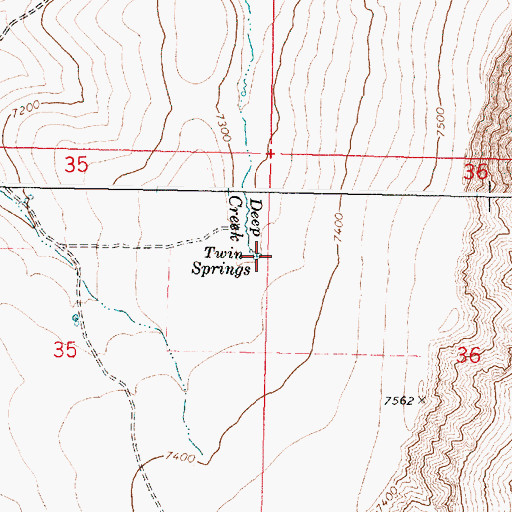 Topographic Map of Twin Springs, OR