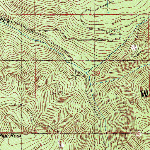 Topographic Map of Two Girls Creek, OR