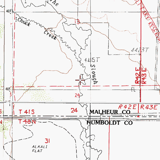Topographic Map of Twomile Creek, OR