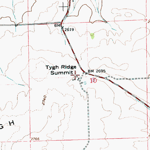 Topographic Map of Tygh Ridge Summit, OR