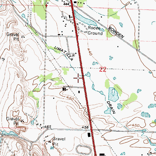 Topographic Map of Umatilla Drain, OR