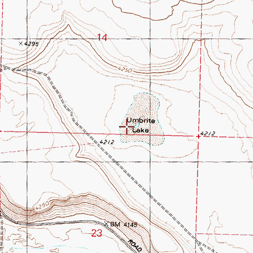 Topographic Map of Umbrite Lake, OR