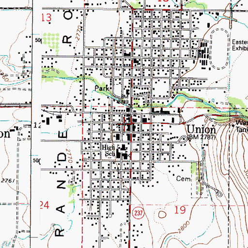 Topographic Map of Union, OR