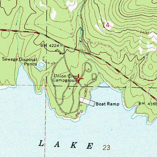 Topographic Map of Union Creek Recreation Site, OR