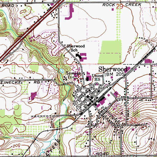 Topographic Map of Union High School (historical), OR