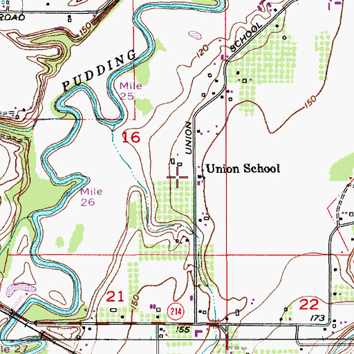 Topographic Map of Union School (historical), OR
