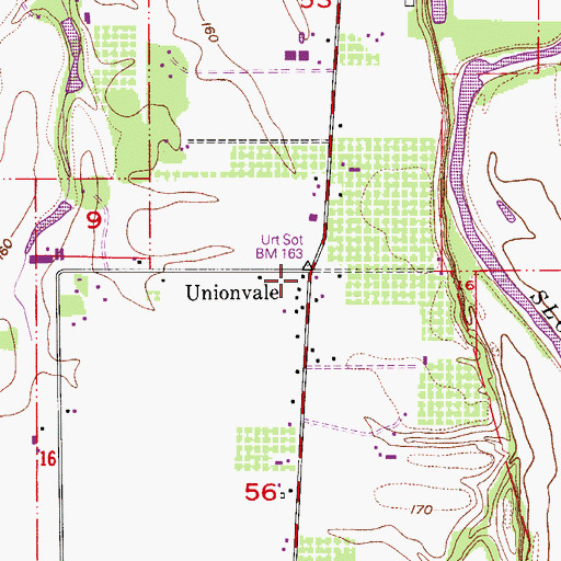 Topographic Map of Unionvale, OR