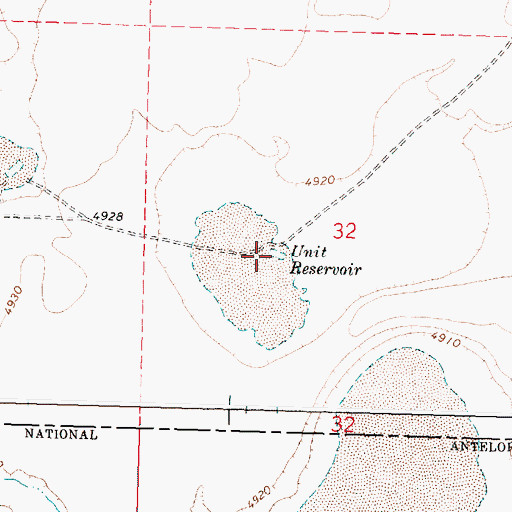 Topographic Map of Unit Reservoir, OR